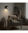 4,5W Genopladelig væglampe CCT - IP20, Rund, Mat sort, 360° roterbar, inkl. lyskilde og fjernbetjening