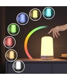 Opladelig RGB+CCT LED bord/natlampe - Bluetooth, Hvid, touch dæmpbar, IP20 indendørs
