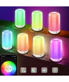 Opladelig RGB+CCT LED bord/natlampe - Bluetooth, Hvid, touch dæmpbar, IP20 indendørs