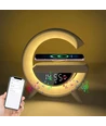 G-formet RGBIC lampe - Trådløs oplader, 24x23cm, Hvid, Bluetooth, 5V USB