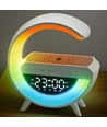 G-formet RGBIC lampe - Trådløs oplader, 24x23cm, Hvid, Bluetooth, 5V USB