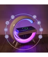 G-formet RGBIC lampe - Trådløs oplader, 24x23cm, Hvid, Bluetooth, 5V USB