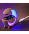 G-formet RGBIC lampe - Trådløs oplader, 24x23cm, Hvid, Bluetooth, 5V USB