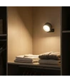 4,5W Genopladelig væglampe CCT - IP20, Rund, Mat sort, 360° roterbar, inkl. lyskilde og fjernbetjening