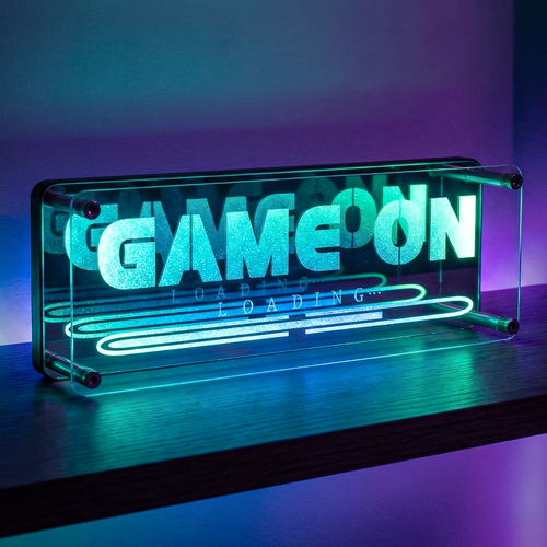 RGB Game On Neon Skilt - Infinity Mirror effekt, Bluetooth, App-styring