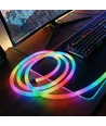 5m RGBIC Neon flex slange - USB, Vævet reb, Bluetooth App, fjernbetjening, Komplet sæt