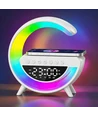 G-formet RGBIC lampe - Trådløs oplader, 24x23cm, Hvid, Bluetooth, 5V USB