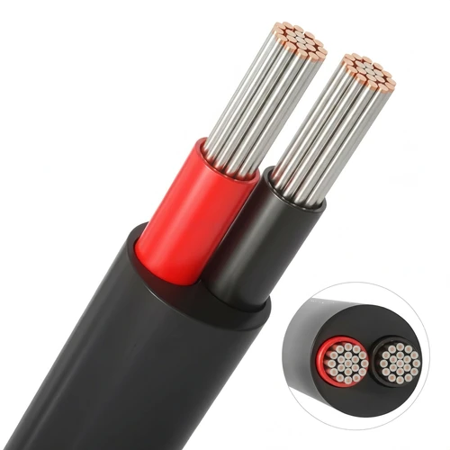 10m Kabel rød/sort, sort rund - 2x0,35mm², 12V-24V, til LED strip