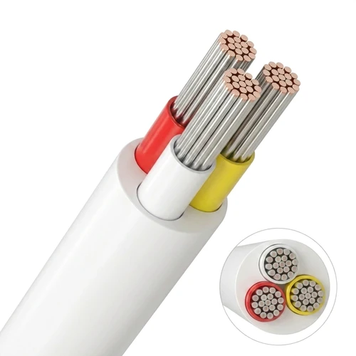 20m CCT kabel, hvid rund - 3x0,35mm², 12V-24V til LED strip
