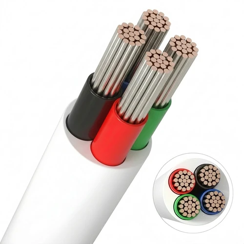 5m RGB kabel, hvid rund - 4x0,35mm², 12V-24V til LED strip
