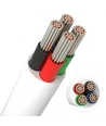 20m RGB kabel, hvid rund - 4x0,35mm², 12V-24V til LED strip