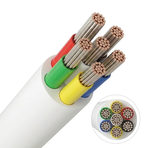 10m RGB+CCT kabel, hvid rund - 6x0,35mm², 12V-24V til LED strip