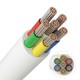 20m RGB+CCT kabel, hvid rund - 6x0,35mm², 12V-24V til LED strip