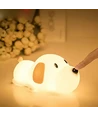 MOCHI Hundehvalp natlampe i blød silikone - genopladelig, varm/neutral hvid
