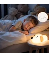 MOCHI Hundehvalp natlampe i blød silikone - genopladelig, varm/neutral hvid
