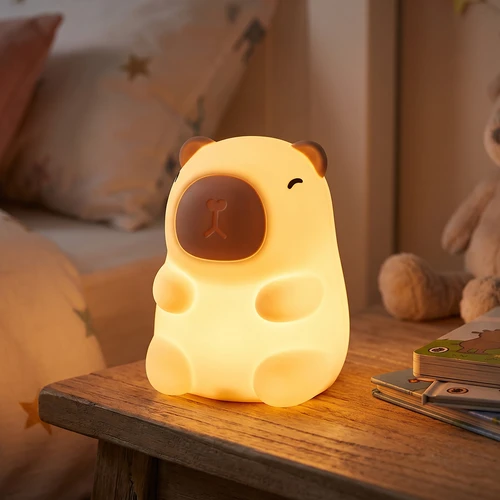 MOCHI Kapivar natlampe i blød silikone - genopladelig, farveskift + varm hvid