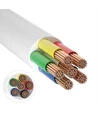 12-24V RGB+CCT kabel, hvid rund - 6 x 0,5 mm², metervare, min. 5 meter