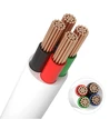 12-24V RGB kabel, hvid rund - 4 x 0,5 mm2, metervare, min. 5 meter
