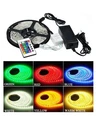 RGB sæt: 5m LED strip 30 LED, 4,8w, kontroller og transformator