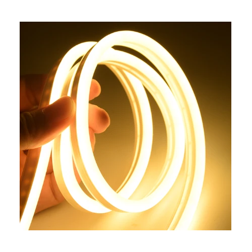 5m 8W/m 8x16 Neon Flex LED - 12V DC, IP67, Varm hvid