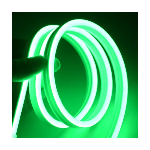 Grøn 8x16 Neon Flex LED - 5 meter, 8W pr. meter, IP67, 12V