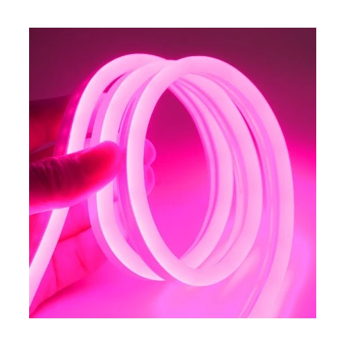 Pink 8x16 Neon Flex LED - 5 meter, 8W pr. meter, IP67, 12V