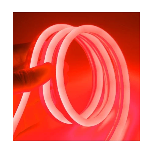 Rød 8x16 Neon Flex LED - 5 meter, 8W pr. meter, IP67, 12V
