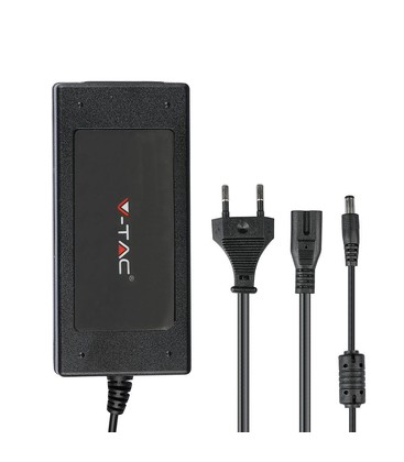 78W 24V strømforsyning vist med tilslutningskabler til LED strips