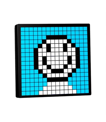 Nærbillede af et 16x16 Pixel Art Display der viser lysstyrken og de individuelle LED-pixels.